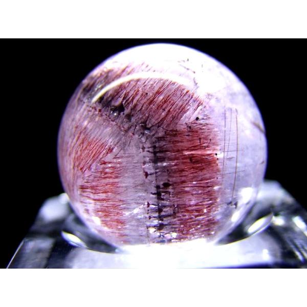 1玉入魂 S級 スーパーセブン 丸玉 台座付き 直径17.3mm珠 金属光沢有り ゲーサイト・アメジ...