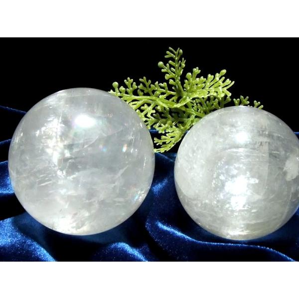 きらきら 透明 4A ホワイトカルサイト 丸玉 直径46mm-48mm エネルギーの増幅と強力な浄化...