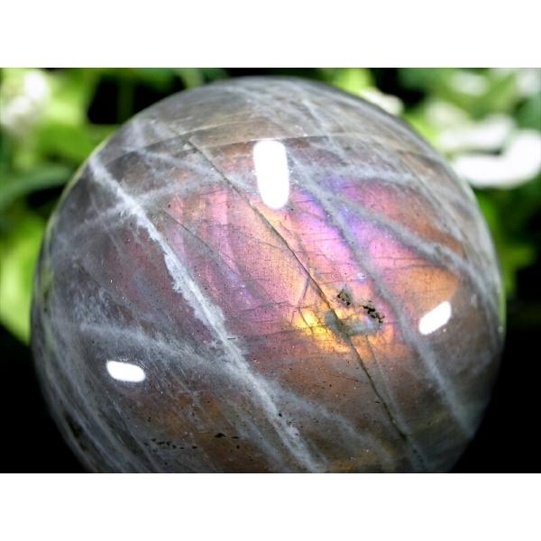 3A+ パープルシラー ラブラドライト 丸玉 直径 45.8mm 重さ 133g 月と太陽を象徴する...