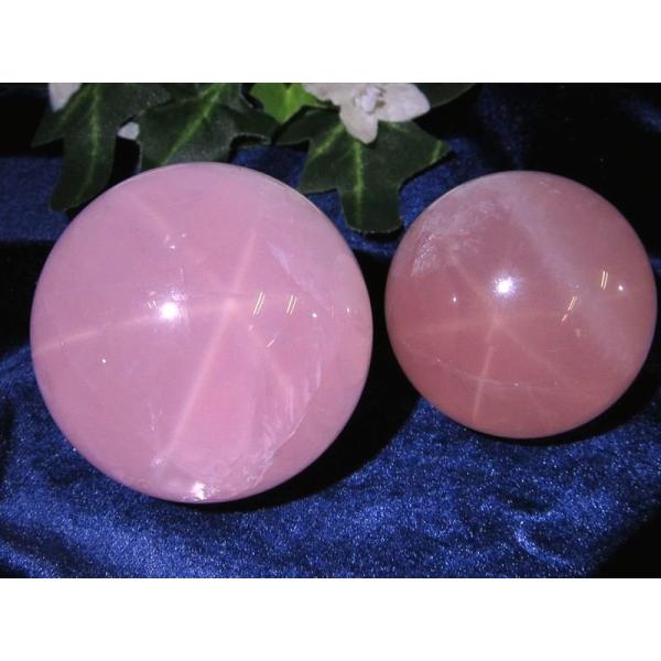 六条スター スターディープローズクォーツ 丸玉 1個売り 直径34mm-36mm ディープローズクォ...