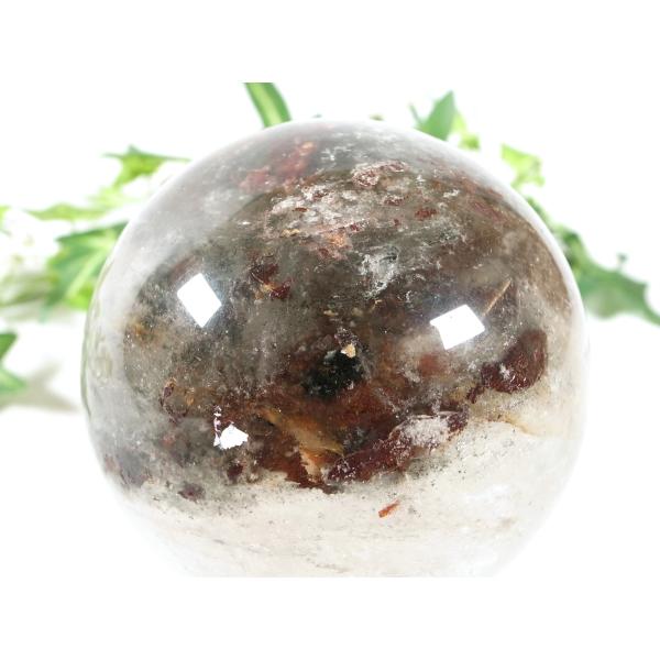 3A ライモナイト入り 龍神ガーデンクォーツ 丸玉 台座付 直径約68mm 重さ478g ガーデン水...