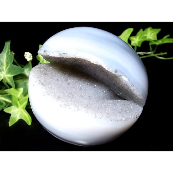 笑福開運アゲートボール 笑口 メノウ アゲート 丸玉 台座付 直径 78mm 重さ 582g 瑪瑙&amp;...