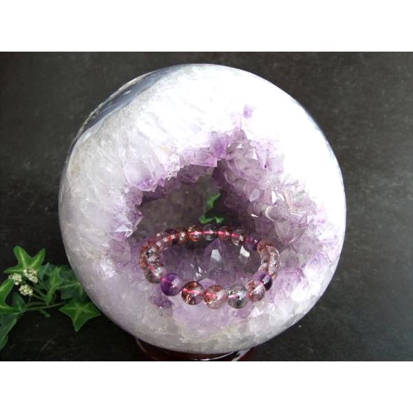 店頭展示中 ブレスの浄化も出来る特大サイズ 笑口 メノウ アゲート 丸玉 専用台座付 直径 150m...