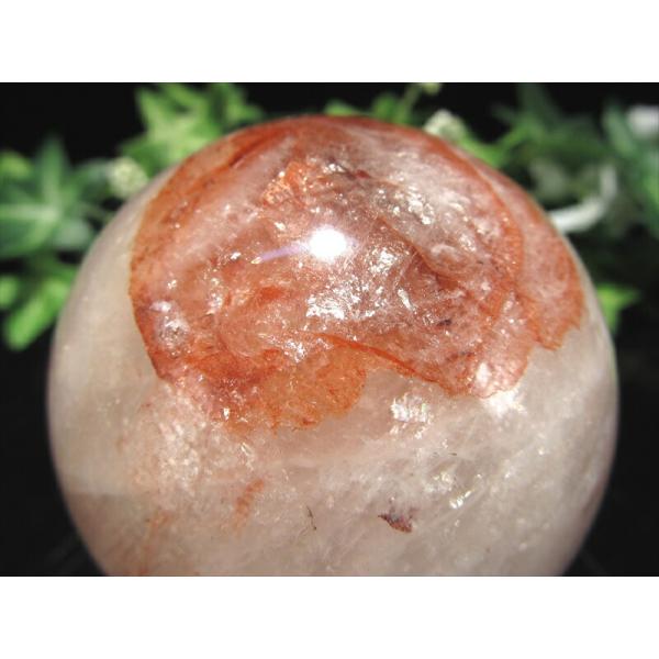 ピンクタイプ マニカラン水晶 丸玉 台座付 直径 59mm 重さ 311g ギャランティカード付き ...