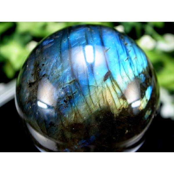 3A+ 美しいしっかりブルーシラー ラブラドライト 丸玉 直径54mm 重さ247g 月と太陽を象徴...
