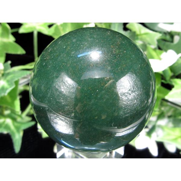 濃厚グリーン インディアン アベンチュリン丸玉 直径約48mm 重さ約171g 砂金水晶 癒しとリラ...