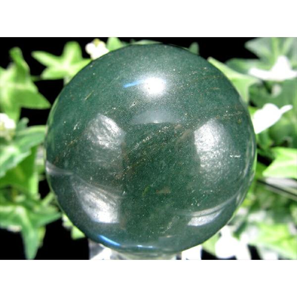 濃厚グリーン インディアン アベンチュリン丸玉 直径約49mm 重さ約172g 砂金水晶 癒しとリラ...