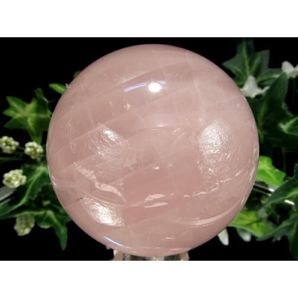 六条スター スターディープローズクォーツ 丸玉 直径 67mm 重さ 448g ディープローズクォー...
