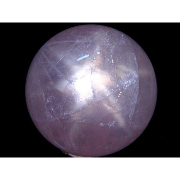 六条スター スターディープローズクォーツ 丸玉 直径 69mm 重さ 488.5g ディープローズク...