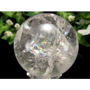 店頭展示中 全てを超える特大レインボー 巨大水晶丸玉 天然虹入り水晶
