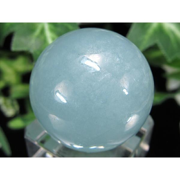 高品質 潤いたっぷり 濃いめ アクアマリン 丸玉 台座付 直径26mm 重さ24.2g 3月の誕生石...