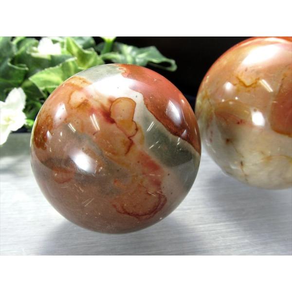 唯一無二の模様 ポリクロームジャスパー 丸玉 1個売り 直径50mm-52mm 芸術的な模様と色彩 ...