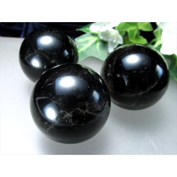 大人気 モリオンスフィア 2A 黒水晶 モリオン 丸玉 置物 直径約42mm-44mm 大人気丸玉 ...