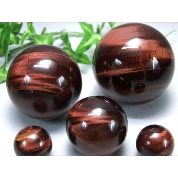 4A くっきりシラー レッドタイガーアイ 丸玉 φ32mm-34mm 幸運を招く聖なる石 タイガーア...