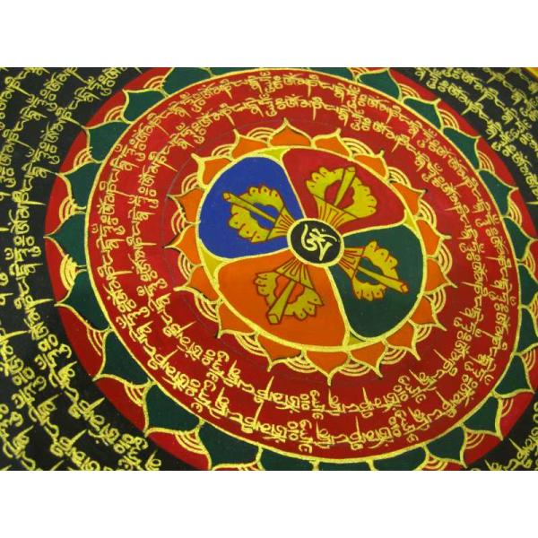 種子 曼荼羅 しゅじまんだら サイズ約35cm×35cm レッド系 僧侶・タンカ絵師による肉筆 手書...