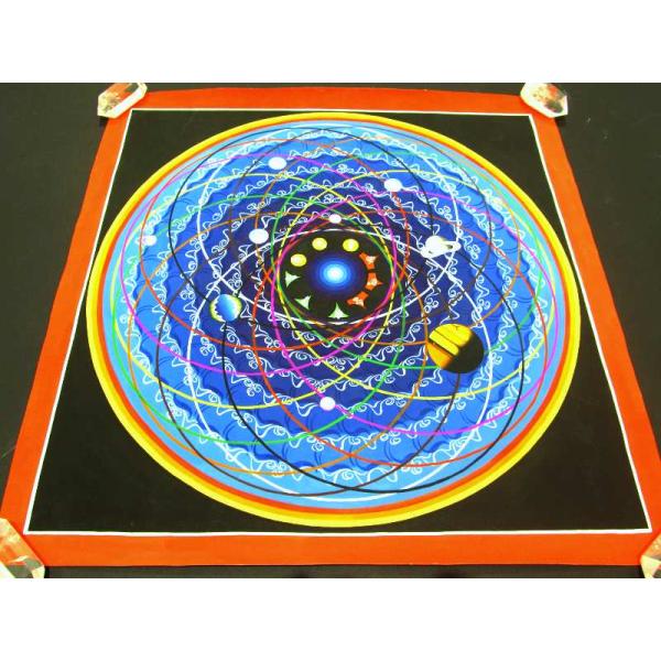 僧侶・タンカ絵師による肉筆 曼荼羅 / マンダラ 精密画 / タンカ サイズ約54cm×54cm チ...