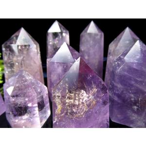 透明度高め 3A ラベンダーアメジスト 六角柱（ポイント） 重さ20g-30g（紫水晶）美麗パープル ブラジル産 パワーストーン