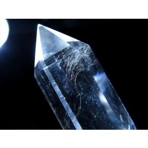 4A 天然透明 水晶 ダブルポイント 双剣 2...の詳細画像4