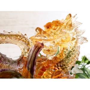 龍の置物 玄関 龍置物 アベンチュリン 龍彫刻 龍神 風水 緑色の石