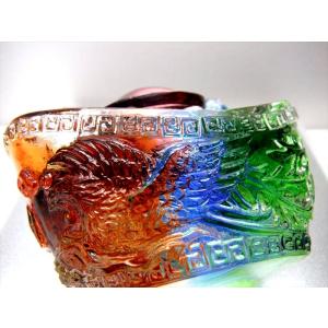 瑠璃製 レインボーカラーの亀装飾 元宝 元寶 ...の詳細画像2