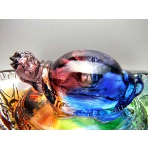 瑠璃製 レインボーカラーの亀装飾 元宝 元寶 ...の詳細画像5