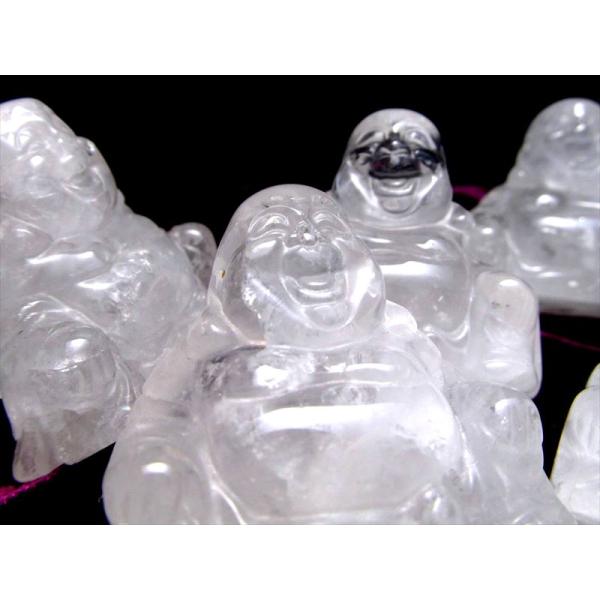 天然水晶 布袋様彫り置物 約30g-40g 極上手彫り彫刻 弥勒菩薩 ミロクボサツ ブラジル産 パワ...