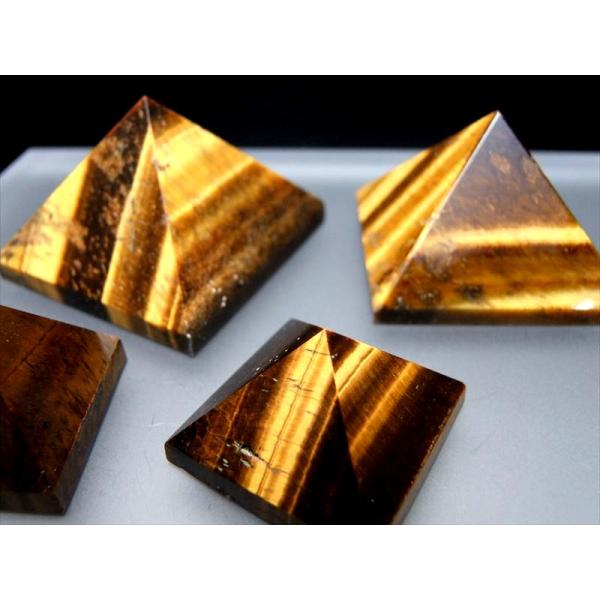 3A+ タイガーアイ ピラミッド置物 重さ 50g-60g ピラミッドパワー 天然石ピラミッド置物 ...