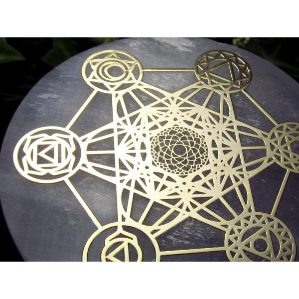 1個売り 美品キャッツアイ セレナイト (ジプサム 透石膏) メタトロンキューブ&amp;チャクラデザイン ...