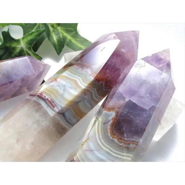 アメジスト 瑪瑙共生 ポイント 六角柱 1個売り 約70g-80g前後 自然がつくりあげた芸術模様 ...