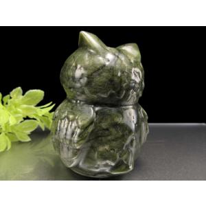 サーペンティン フクロウ彫り 置物 重さ約30...の詳細画像5