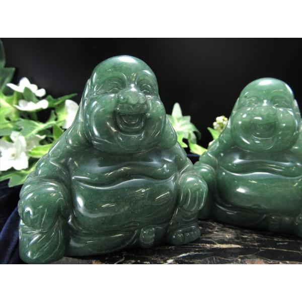 アベンチュリン 布袋様 彫刻置物 重さ約170g-200g 天然石彫り 置物 風水やインテリアに 弥...