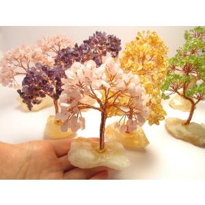 天然石ツリー 縦約10-11cm ローズクォー...の詳細画像2