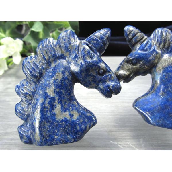 ラピスラズリ ユニコーン 彫り 高さ約50mm 重さ35g-45g前後 最強の幸運を引き寄せる イン...