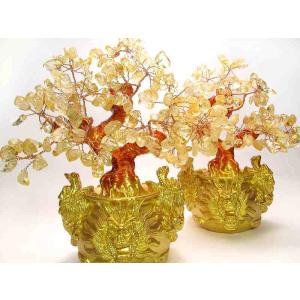 金運上がる昇り龍 龍神タイプ 招財樹 シトリン 金のなる木 縦約18cm 黄水晶 風水アイテム インテリアやプレゼントに パワーストーン