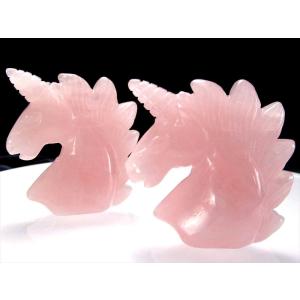 ローズクォーツ ユニコーン 彫り 高さ約50mm...の商品画像