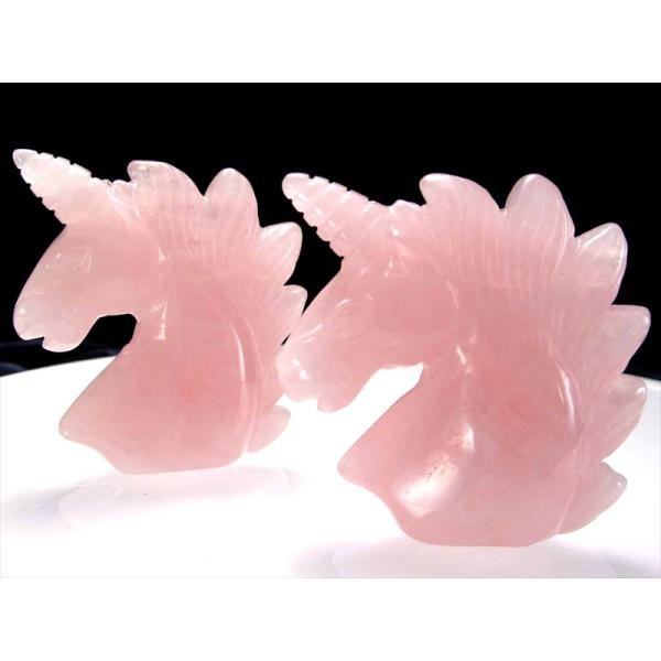 ローズクォーツ ユニコーン 彫り 高さ約50mm 重さ45g-55g前後 1個売り 恋愛運上昇 イン...