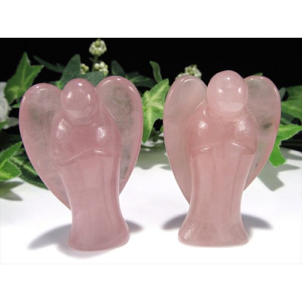 4A ディープローズクォーツ エンジェル彫り 約30-40g前後 恋愛運の象徴 インテリアに 風水グ...