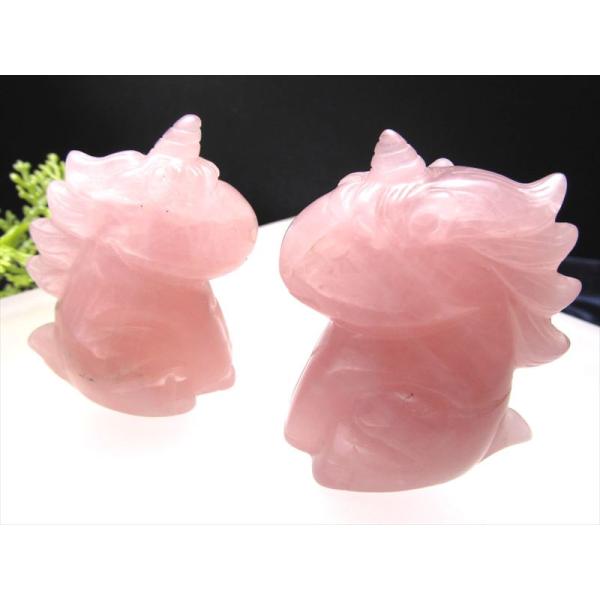 ローズクォーツ ぷっくりユニコーン 彫り 高さ約50mm 重さ50g-60g前後 1個売り 恋愛運上...