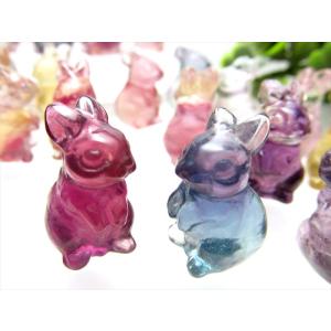 ミニサイズ 1個売り フローライト ウサギ 置...の詳細画像1