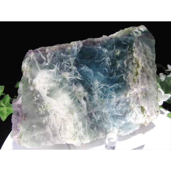 天使の羽根入り エンジェルフェザー フローライト 蛍石 プレート原石 最大幅約143mm 重さ約46...