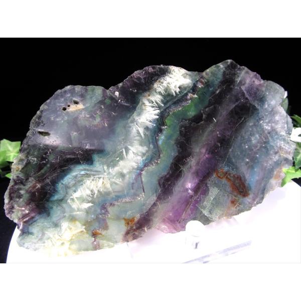 天使の羽根入り エンジェルフェザー フローライト 蛍石 プレート原石 最大幅約187mm 重さ約49...