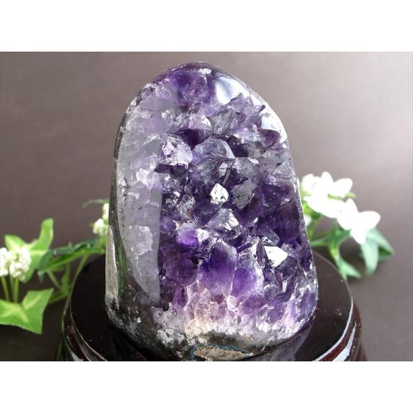 3A アメジスト クラスター 専用木製台座付 高さ116mm 重さ689g 極上 美結晶 愛の守護石...