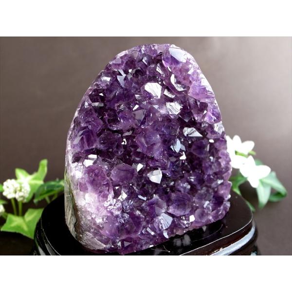 3A アメジスト クラスター 専用木製台座付 高さ120mm 重さ722g 極上 美結晶 愛の守護石...