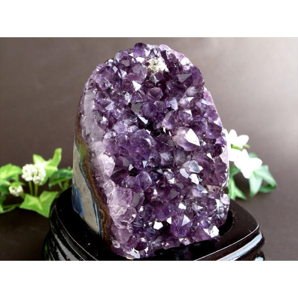 3A アメジスト クラスター 専用木製台座付 高さ126mm 重さ761g 極上 美結晶 愛の守護石...