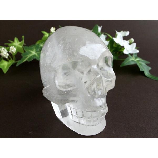 クールなスカルヘッド 水晶 スカル 彫刻 置物 最大幅約89mm 重さ約538g 生命の再生を象徴す...