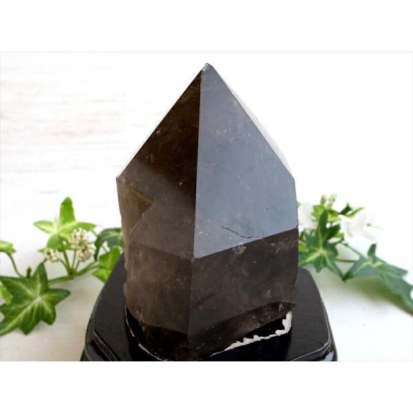 大地のエネルギーを結晶させた 琥珀色の光柱 スモーキークォーツ ポリッシュ ポイント 高さ132mm...