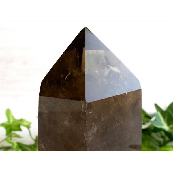 大地のエネルギーを結晶させた 琥珀色の光柱 スモーキークォーツ ポリッシュ ポイント 高さ136mm...