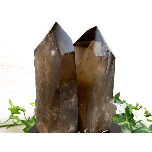 ソウルメイト結晶 大地のエネルギーを結晶させた 琥珀色の光柱 スモーキークォーツ ポリッシュ ポイン...