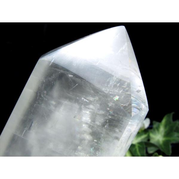 大き目サイズ ホワイトカルサイト ポイント(六角柱) 高さ95mm 重さ285g エネルギーの増幅と...