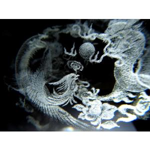 鳳凰と神龍 クリスタルガラス製 丸玉 専用台座...の詳細画像1